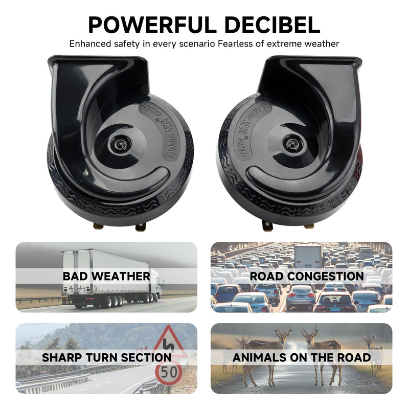 12V Car Horn High and Low Tone Super Loud Waterproof with Relay and Harness Magic Cars 2