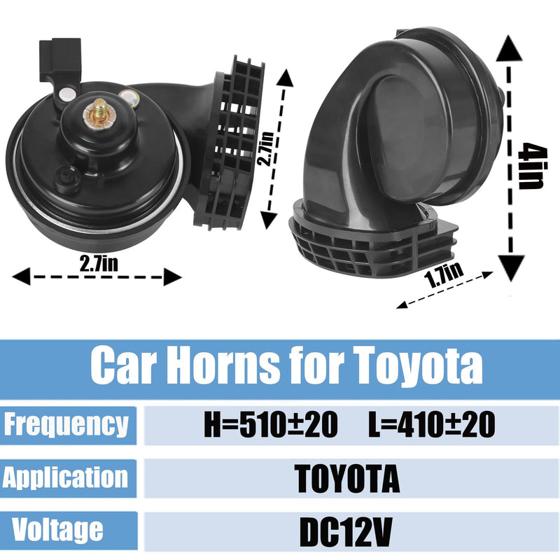 12V Dual Tone Waterproof Car Horn Assembly with Grill for Toyota – Loud Hi-Low Sound Magic Cars 1
