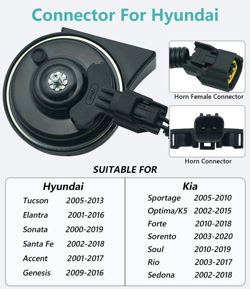 Multifunction Loud Dual Tone Car Horn for Hyundai and Kia with High and Low Sound, Waterproof Auto Horn Magic Cars 4