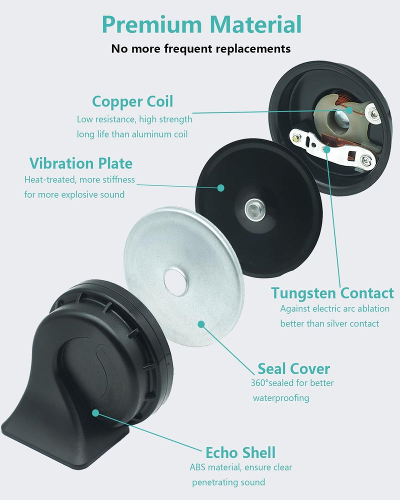 Multifunction Loud Dual Tone Car Horn for Hyundai and Kia with High and Low Sound, Waterproof Auto Horn Magic Cars 5