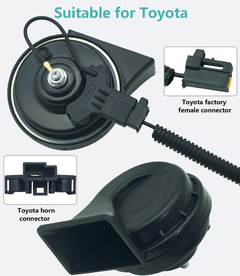 Multifunction Waterproof Car Horn for Toyota with Loud High and Low 2-Tone Auto Sound Magic Cars 2