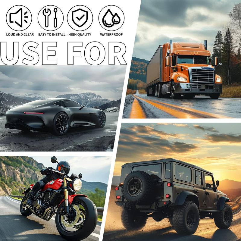 12V Electric Dual Loud Truck and Train Horns for Car and Motorcycle Magic Cars 3