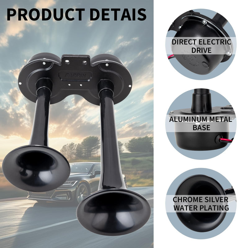 12V Electric Dual Loud Truck and Train Horns for Car and Motorcycle Magic Cars 6