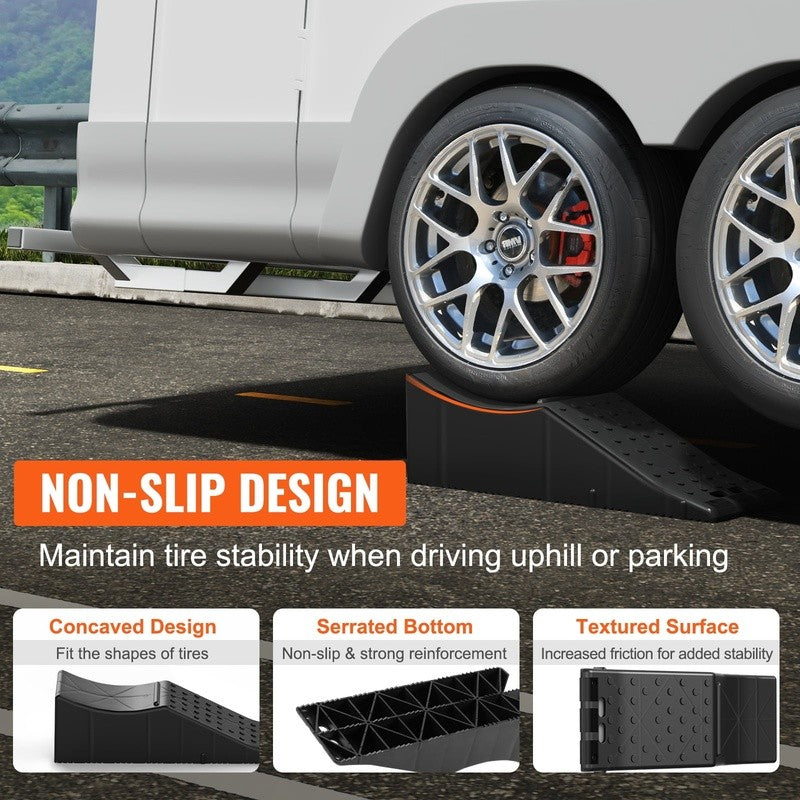 Portable Durable Plastic Car Ramp with Tandem Wheels Supports Up to 20,000 lbs Safety Design Magic Cars 4