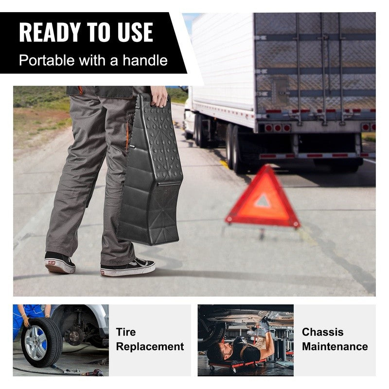 Portable Durable Plastic Car Ramp with Tandem Wheels Supports Up to 20,000 lbs Safety Design Magic Cars 6