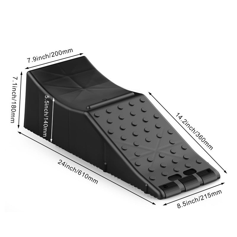 Portable Durable Plastic Car Ramp with Tandem Wheels Supports Up to 20,000 lbs Safety Design Magic Cars 8