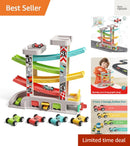 Race Track Car Ramp Set for Toddlers Aged 2-4 with 4 Vehicles Magic Cars Variant 0