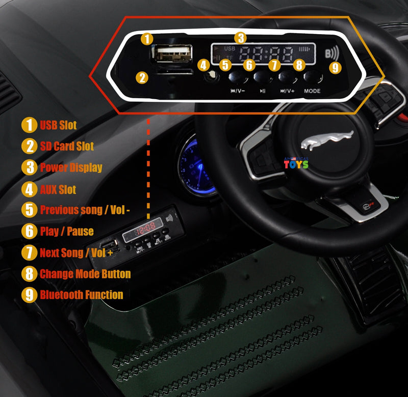 Kids Licensed Jaguar Ride-On Car with R/C and MP3 Player in Multiple Colors Magic Cars 23