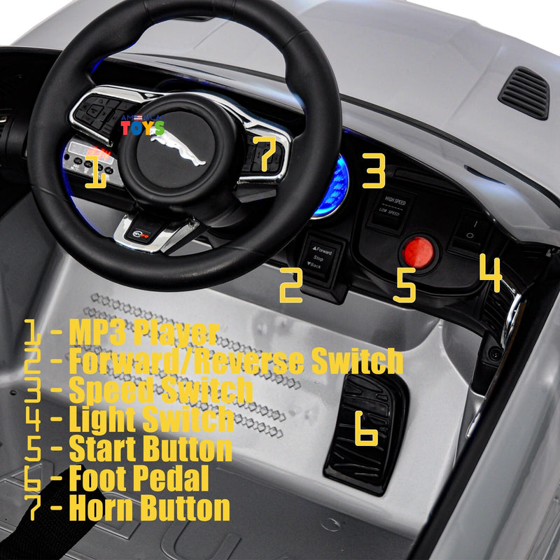 Kids Licensed Jaguar Ride-On Car with R/C and MP3 Player in Multiple Colors Magic Cars 6