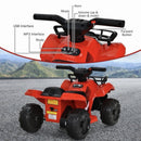 Kids Electric Ride-On ATV with Rechargeable Battery, Horn and Music, Red/Black Magic Cars 4