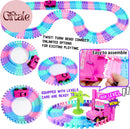 Race Car Track Set with 201 Pieces for Girls Aged 4-6 and Boys Aged 3-5, Featuring Monster Trucks Magic Cars 4