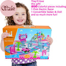 Race Car Track Set with 201 Pieces for Girls Aged 4-6 and Boys Aged 3-5, Featuring Monster Trucks Magic Cars 5