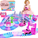 Race Car Track Set with 201 Pieces for Girls Aged 4-6 and Boys Aged 3-5, Featuring Monster Trucks Magic Cars 8