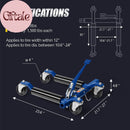 4-Piece Mechanical Car Wheel Dolly Set, 6000-Lbs Capacity Skates for 12'' Wheels - Blue, Set of 4 Magic Cars 5