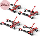 4-Piece Mechanical Car Wheel Dolly Set, 6000-Lbs Capacity Skates for 12'' Wheels - Red, Set of 4 Magic Cars 12