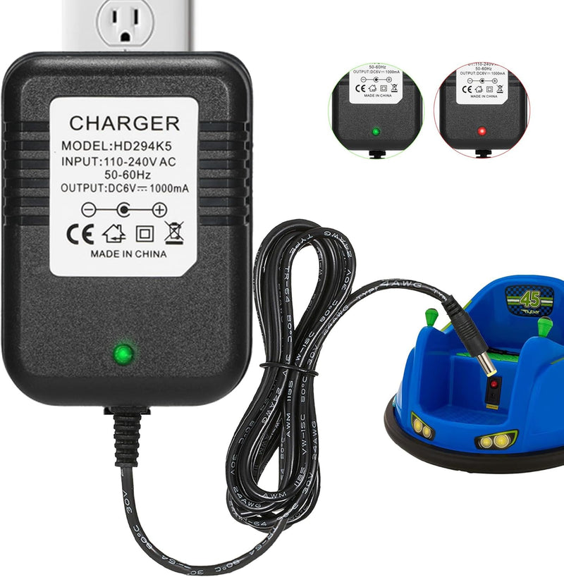 6 Volt Battery Charger for Flybar and Kidzone Ride-On Vehicles Magic Cars 10