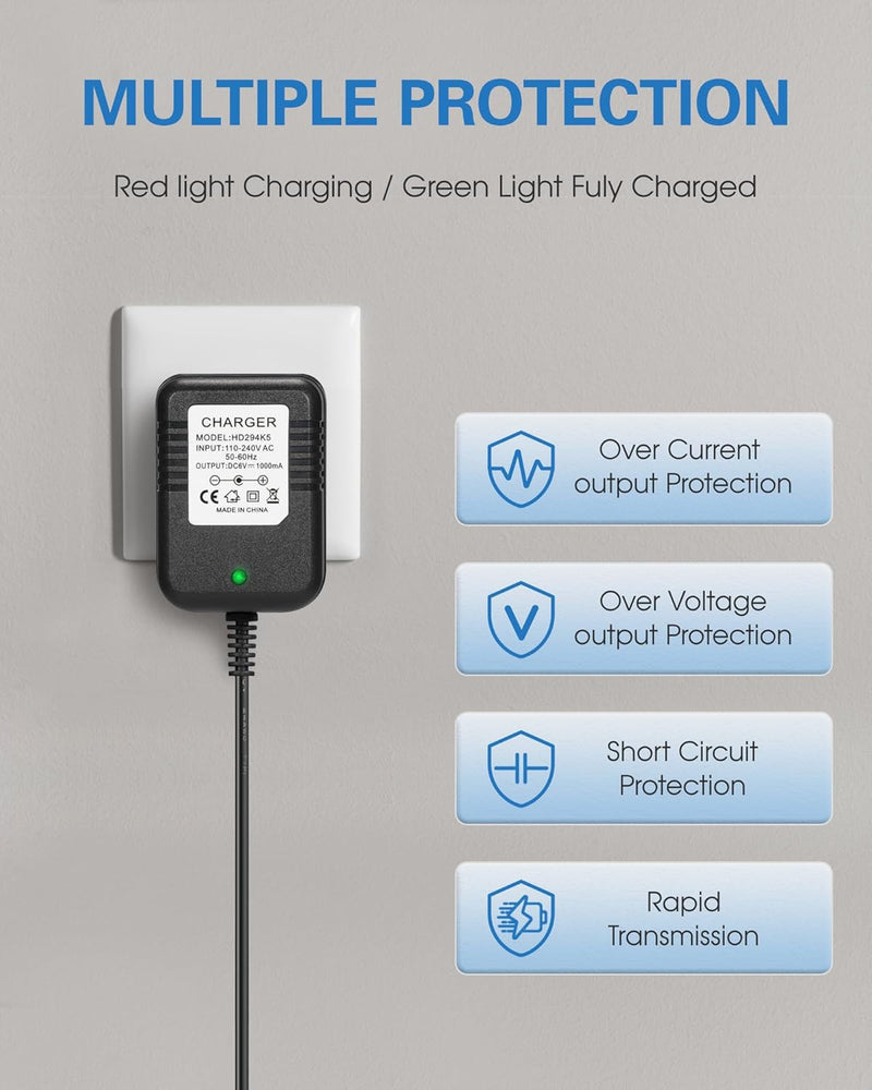 6 Volt Battery Charger for Flybar and Kidzone Ride-On Vehicles Magic Cars 3