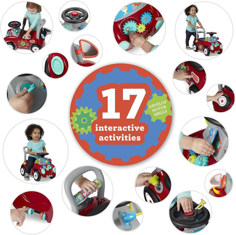 Carrito de empuje para niños con bocina, música y espacio de almacenamiento Magic Cars 3