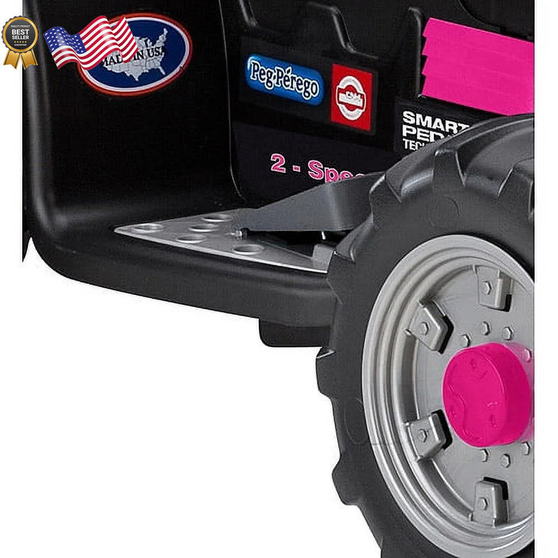 12-Volt Pink Battery-Powered Girls' Ride-On IH Magnum Tractor and Trailer Magic Cars 2