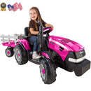 12-Volt Pink Battery-Powered Girls' Ride-On IH Magnum Tractor and Trailer Magic Cars 5