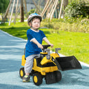 Licensed Kids Ride-On Excavator with Manual Shovel in Yellow Magic Cars 0
