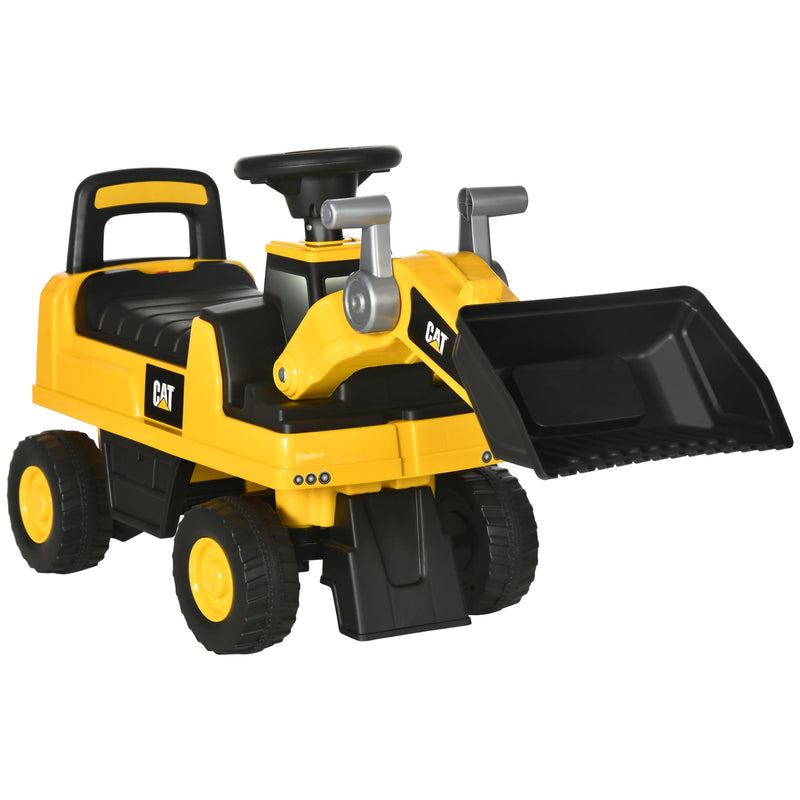 Licensed Kids Ride-On Excavator with Manual Shovel in Yellow Magic Cars 1