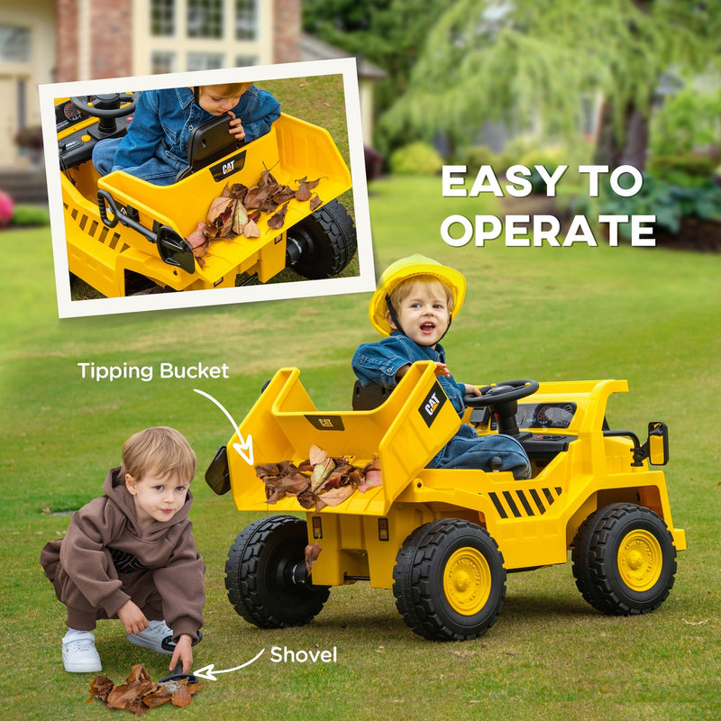 12V Electric Ride-On Excavator with Remote Control, Yellow, Licensed Design Magic Cars 5