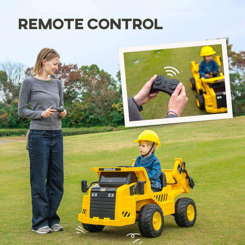12V Electric Ride-On Excavator with Remote Control, Licensed Yellow Model Magic Cars 6