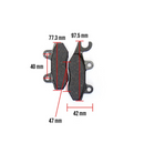 CD-F049 Brake Pad Set 40mm for Royal Alloy GT150 / GP300S - image 2
