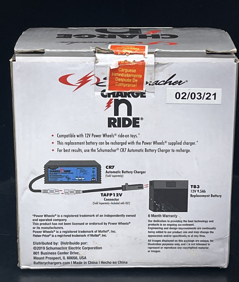 12V Rechargeable Replacement Battery for Ride-On Toys TB3 Magic Cars 2