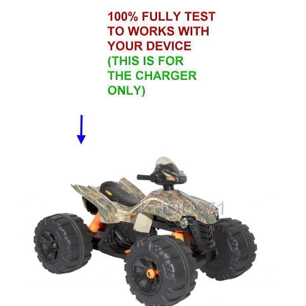 AC Charger Adapter for Surge Mega Wheel Quad Ride-On Toy with Camo Neon Design Magic Cars 1