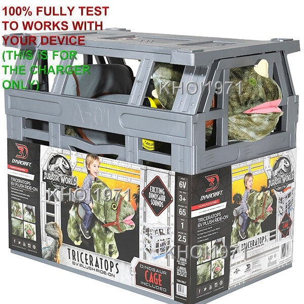 Jurassic World Triceratops Deluxe Ride-On Battery Charger and AC Adapter Magic Cars 2