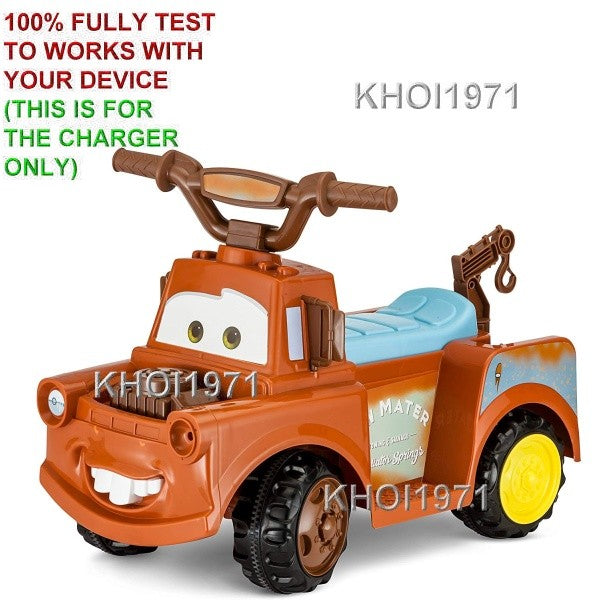 AC Adapter Charger for KidTrax Pacific Cycle Disney Pixar Cars Tow Mater Ride-On Toy Magic Cars 3