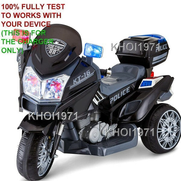 AC Charger Adapter for KidTrax KT1244i Police Rescue Ride-On Motorcycle Trike Magic Cars 2