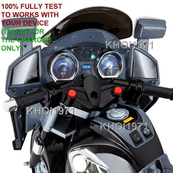 AC Charger Adapter for KidTrax KT1244i Police Rescue Ride-On Motorcycle Trike Magic Cars 3