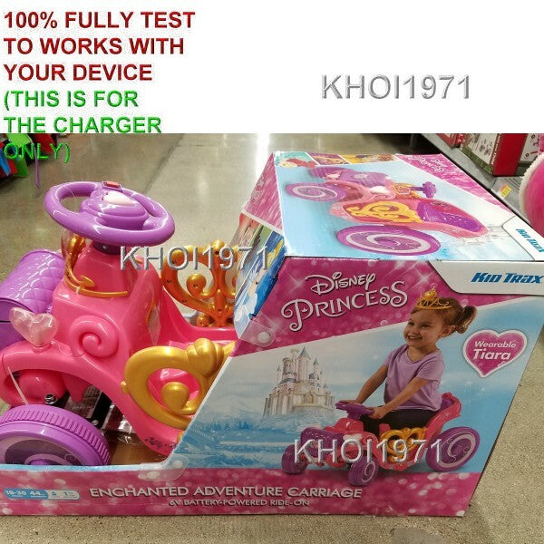 AC Charger Adapter for KidTrax KT1501WM Disney Princess Enchanted Carriage Ride Magic Cars 3