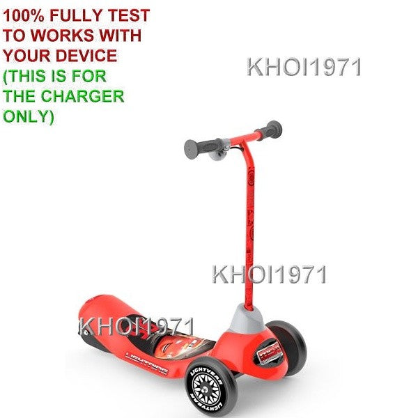 AC Charger Adapter for Safe Start 3-Wheel Electric Scooter with Disney Cars Design Magic Cars 1