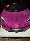 Pink Rhinestone Chevrolet Corvette Ride-On Toy Car with Lights and Music Magic Cars 11