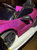 Pink Rhinestone Chevrolet Corvette Ride-On Toy Car with Lights and Music Magic Cars 6
