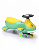 12V Electric Wiggle Car for Kids - 2-in-1 Ride-On Swing with 360° Steering and Music