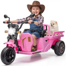 12V Electric Tricycle for Toddlers with Trailer and 3 Wheels
