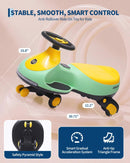 12V Electric Wiggle Car for Kids - 2-in-1 Ride-On Swing with 360° Steering and Music