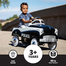 Vintage Police Cruiser Pedal Toy for Children - Black Steel Design Magic Cars 1