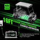 48V Golf Cart Charger, 15 AMP Club Car Battery Charging Station with 3-Pin Round Plug Magic Cars 6