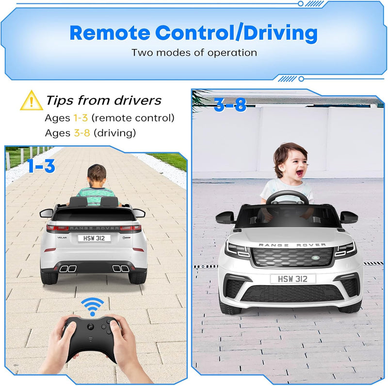 Coche eléctrico para niños de 4 a 8 años, Land Rover Ride de 12V con licencia oficial Magic Cars 2