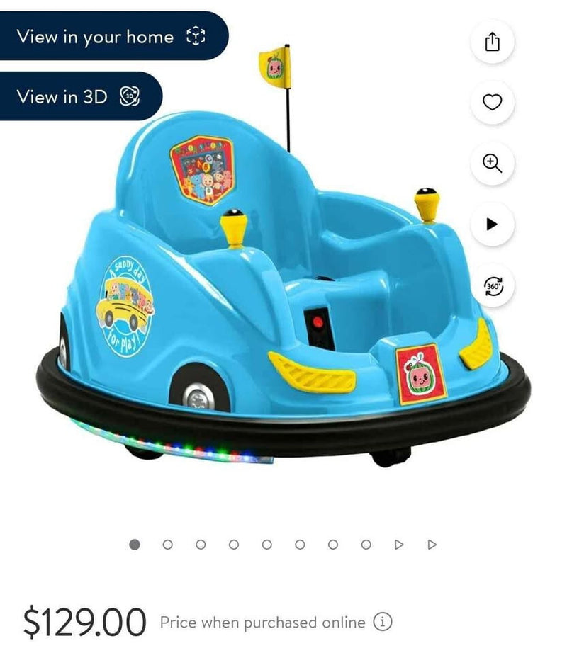 CoComelon 6V Battery-Powered Electric Bumper Ride-On Car Magic Cars 2