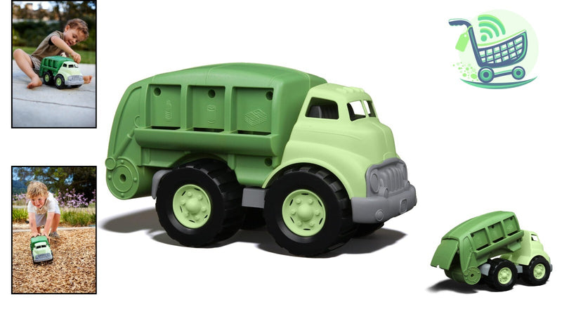 15-Inch Green Recycling Truck Toy for Motor Skill Development Safe and Colorful Magic Cars 1