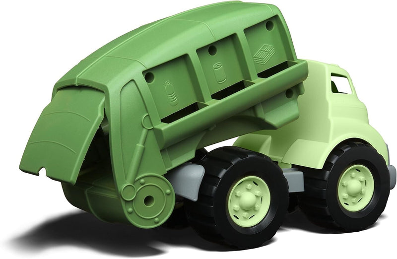 15-Inch Green Recycling Truck Toy for Motor Skill Development Safe and Colorful Magic Cars 3