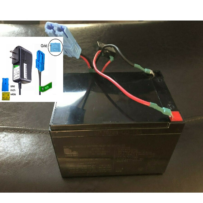 Replacement Battery and Charger Combo for 2018 Kid Trax Dodge Police Cop Car Magic Cars Variant 0