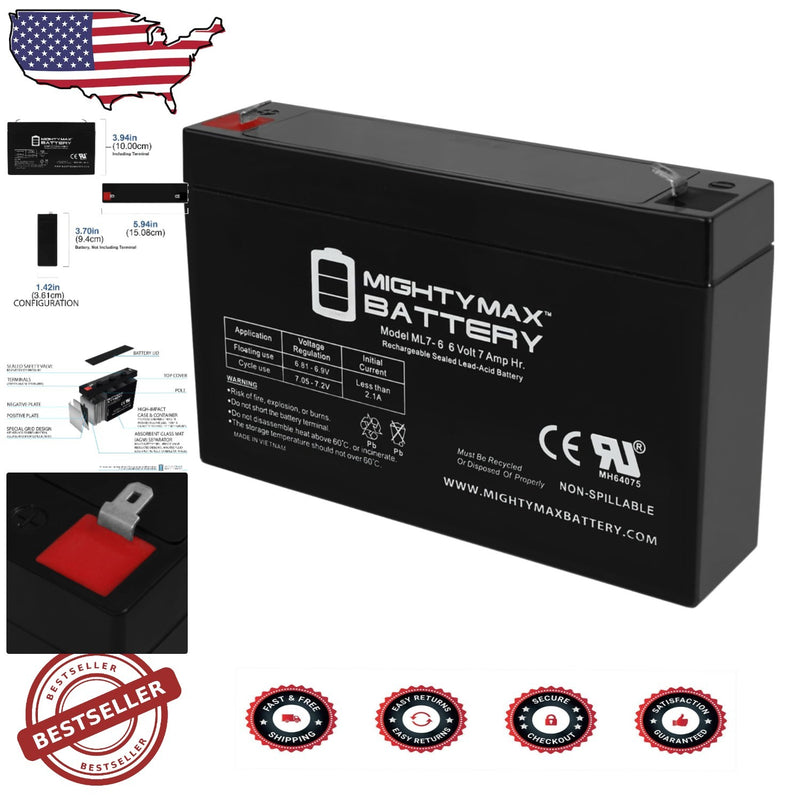 Compact 6V 7AH Shock-Resistant Battery for Children’s Ride-On Vehicles Magic Cars 0